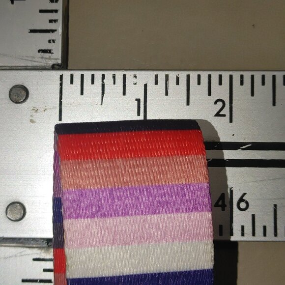 Long Adjustable Rainbow Colorful Stripe Bag Replacement Strap Gold Swivel Clasp - Picture 3 of 9